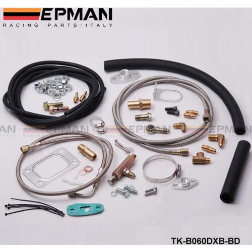 Complete Turbo Oil Line Inlet Drain Return Kit T3T4 T3 T4 T70 T04S T04Z T4E TK-B060DXB-BD