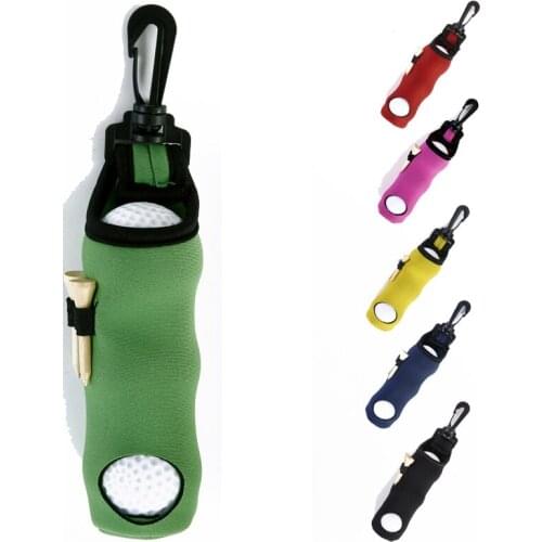 Portable 3 Ball Golf Small Bag Golf Belt Bag Small Golf Ball Bag Waist Pouch With Buckle Neoprene Golf Pack Golf Accessories Kit