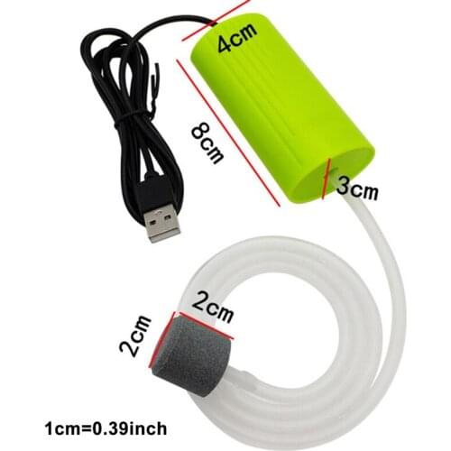 M68E Aquarium Air Pump Portable Fish Tank Mini USB Air Pump with Air Stone for Outdoor Fish Transportation Power Outages