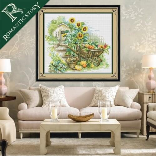 Romantic Story Farmer Rural Scenery Pattern Home Decoration Cross Stitch Handmade Needlework DMC Cross-Stitch Embroidery Kits