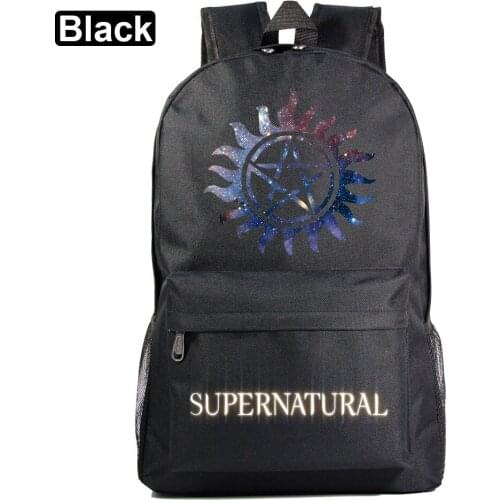 Supernatural Backpack Student Boys Girls School Bag Rucksack Travel Pack Laptop Bag Big Strong Mochila