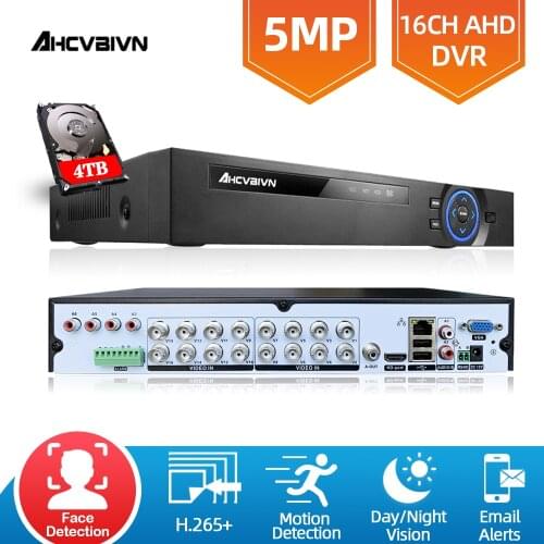 Face-Recognition 16CH CCTV DVR Security System 5.0MP H.265 HD-Output P2P Hybrid 6 in 1 Onvif IP Camera XVI AHD Video Recorder