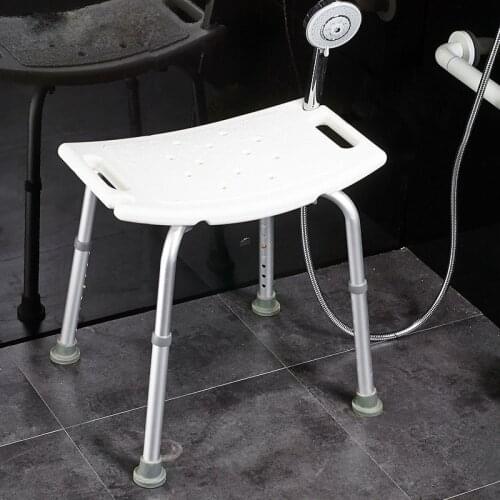 WETIPS Aluminum Alloy Bath Stool Anti-Slip Chair Elderly Shower Stool Disabled Person Adjustable Height Bathing Benches Chairs