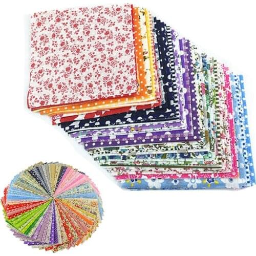 50pcs Floral Printed Cloth Cotton Fabric Patchwork Sewing Quilt Fabrics DIY Handmade Doll Cloths Accessories 10X10cm Square