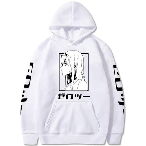 Anime Darling In The Franxx Hoodie Harajuku Sudadera Zero Two Print Pullover Women Sweatshirt Men Oversized Hoody Costume Hoodie