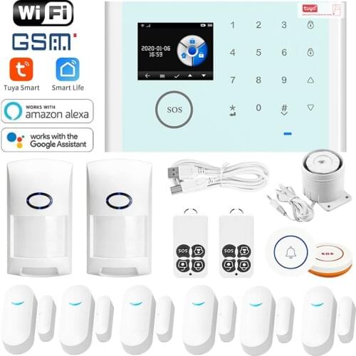Tuya Smart Wi-Fi GSM Alarm System Keyboard Touch Anti-Theft Security Home Kit with Alexa Or Google Assistant