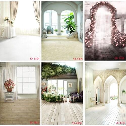 Vinyl Photography Backdrops Prop Flower Wood Floor Castle Wedding Theme Photo Studio Background 2157 YXFL-59