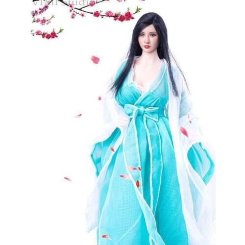 VS055 1/6 Female White Lace Dress Light Blue Bowknot Costume Dress Suit For 12in Phicen HT Jodoll TTL TOYS Doll Action Figure