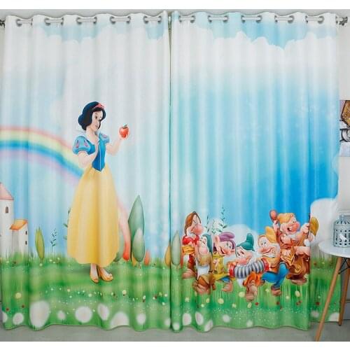 The New 3D Printing Snow Princess Cartoon Curtains Seven Childrens Room Shade Blackout Curtains