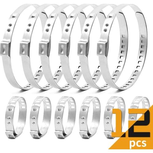 MIKKUPPA CV Boot Clamps Stainless Steel Drive Shaft Inner Axle joint Boot Band Kit Ear Style 12Pcs