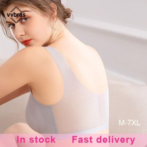 Vvbras Thai Latex Underwear Bras for Women Plus Size M-7XL Push Up Bralette Seamless Bra Top Bh Comfort Gathers Shock-Proof Pad