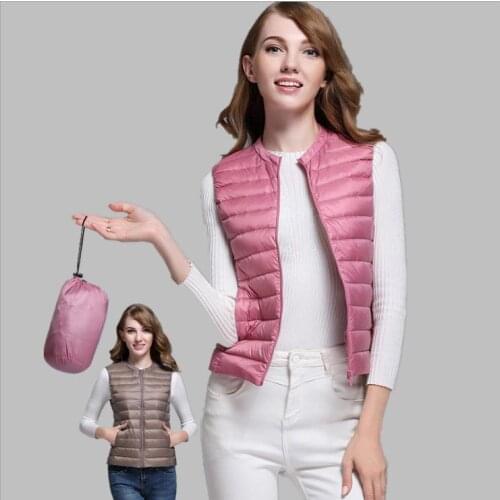 Winter Women Slim Down duck Warm Coat Jacket Sleeveless Vest Waistcoat veste femme manteau femme hiver