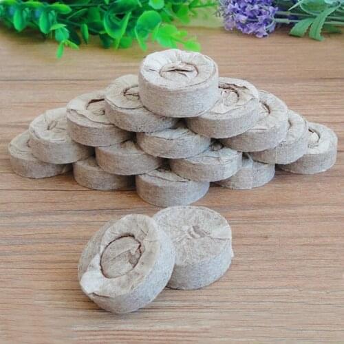 10pcs/lot 30mm Nursery Block Peat Pellets for Garden Flowers Planting Green Thumb Seedling Soil Block for Seedling Cultivation