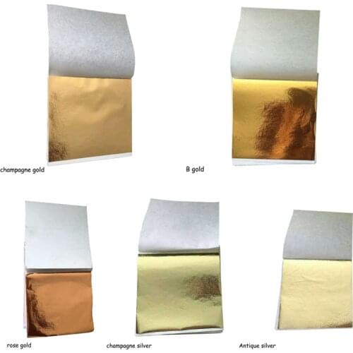 100sheets /pack Gilding DIY Craft Design Paper Leaf Leaves Sheets 8*8.5cm Art Craft Foil Papers Imitation Gold Sliver Copper