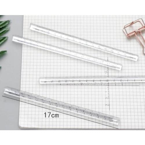 15cm Transparent Straight Ruler Students Stationery Simple Triangular Rulers Both Sides Acrylic Measuring Tools
