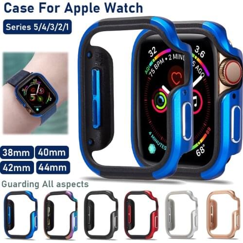 2-in-1 Aluminum Alloy Cover Case protector for Apple Watch Series 5/4/3/2/1 Scratch cases For iWatch 40/44mm Accessories