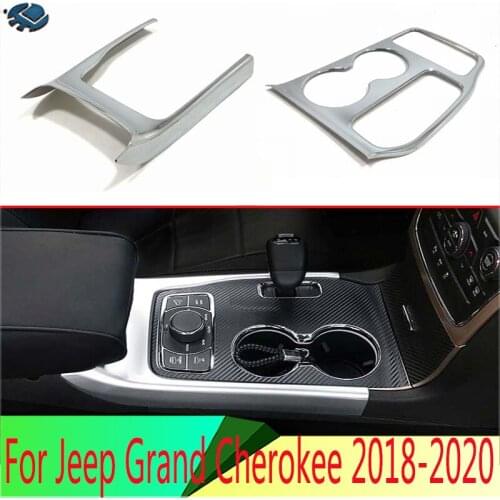 For Jeep Grand Cherokee 2018 2019 Car Styling Accessories ABS Chrome Gear Shift Panel Center Console Cover Trim