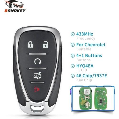 Dandkey Car Remote Control Key For Chevrolet Malibu Cruze Camaro Equinox Spark ID46 Chip HYQ4EA 434Mhz Keyless Entry Smart Key