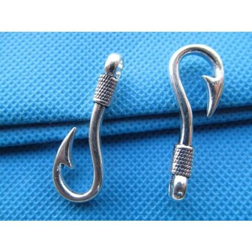 Free Shipping 100pcs Thick Antique Silver/Antique Bronze Fish Hook Connector Pendant Charm/Finding,DIY Accessory Jewellry Making
