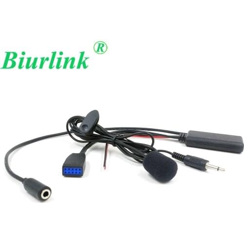 Biurlink 150CM 10Pin Car Radio Bluetooth Microphone AUX IN 3.5MM Audio Cable Adapter For BMW E46 3 Series 2002-2006 Busines CD