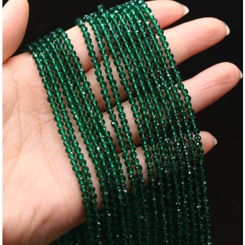 Natural Stone Beads Small Emerald Green Crystal Spacer Bead for Jewelry Making Women Necklace Bracelet Accessories