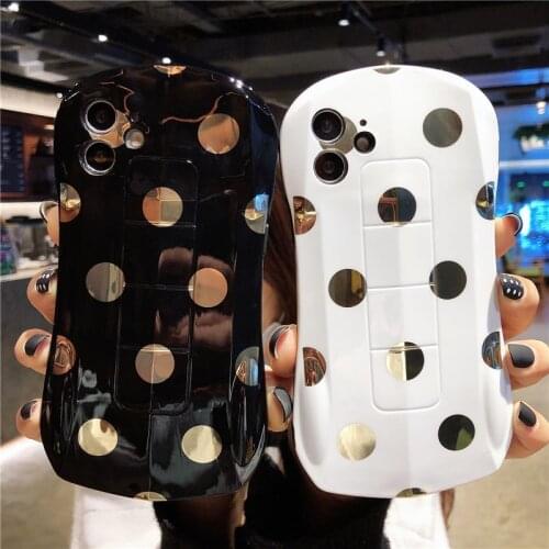 Gold Polka Dots Sports Car Cool Style Phone Case for iPhone 12 Mini 11 Pro XS Max XR Shockproof Camera Protection Soft TPU Cover