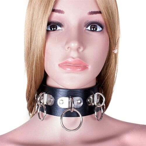 PU Leather Rivets Adult Slave Collar Black Sex Neck Ring for Women Men Couple Adults Game Toys Sex Products for Sex S&M Game