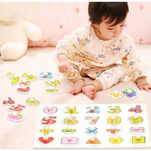 30*22cm Large Size Wooden Puzzle Toy Number Alphabet Animal Traffic Cognition Educational Wood Matching Game For Baby Children