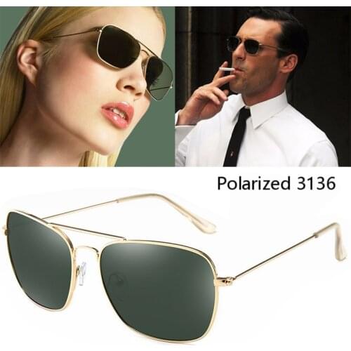 DPZ Fashion Vintage 3136 CARAVAN Aviation Style drive Sunglasses Classic Men Women Driving Fishing Polarized Sun Glasses