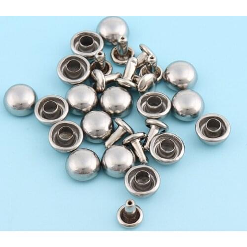 Double Cap Rivets 100sets 8mm mushroom Rivets Nails Metal studs Leathercraft Round Studs for Bag Garment Bracelet
