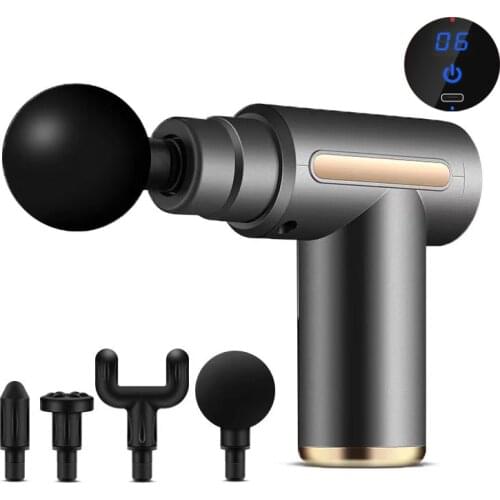 Electric Massage Gun Smart Hit Deep Tissue Percussion Full Body Massager Pain Relief Fitness Muscle Machine Portable Fascial Gun