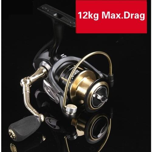 15BB Metal Spinning Reel 2000-7000 Series Rock Fishing Wheel 5.2:1 Gear Ratio Trolling Coil De Pesca 12kg Max Darg Distant Wheel