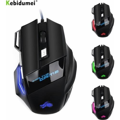 Kebidumei 5500 DPI USB Wired Gaming Mouse 7 Button LED Optical Computer Mouse Gamer Professional Mouse Mice Cable Mouse PC