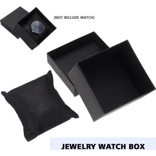 Watch Boxes With Pillow Durable Black Gift Package Box Bracelet Bangle Jewelry Wrist Watch Case Holder For Home Storage