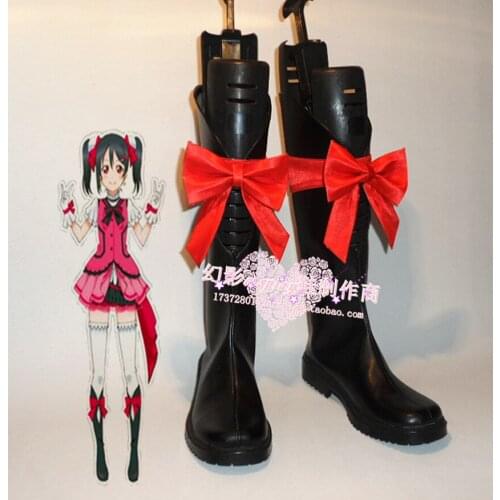 Love Live! KiRa-KiRa Sensation! Nico Yazawa Black Halloween Cosplay Long Shoes Boots H016