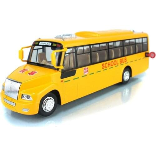 1:32 Large Size School Bus Model Toy Car Back Function School bus Acousto-optic Big Bus Children Toy Car Model Children Gift