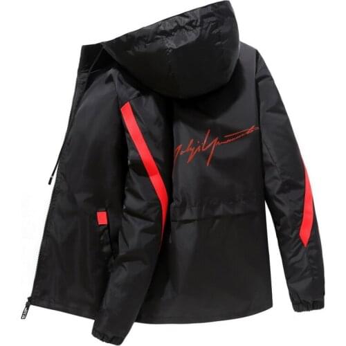 2020 Men Fashion Windbreakers Jacket Thin Hodded Jackets Man Clothes Mens Clothing Clothes Letters Plus Size 4XL 5XL