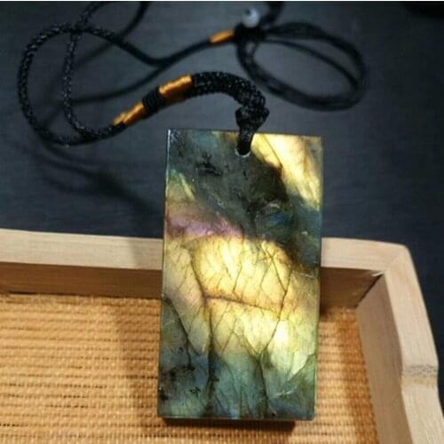 Natural flash labradorite crystal reiki healing gemstone labradorite crystal pendant as gift wholesale