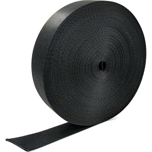 Nylon Webbing Strap Black Flat Heavy Fastening Strap for Bags Slings Belts Outdoor (20-50mm)