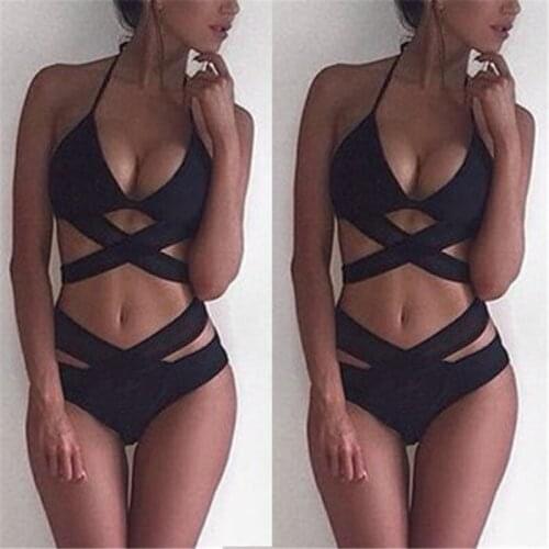2019 New Bikinis Women Push-up Bikini Set Padded Bandage Swimsuit Swimming Suits For Womens Swimwear Summer High Waist Beachwear