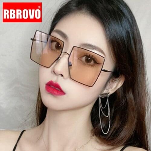 RBROVO Retro Sunglasses Women Oversized Women Sunglasses Luxury Eyewear Brand Designer Sunglasses For Women Ocean Lens Spectacle
