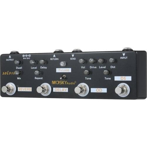 MOSKY Audio SOL918 5-in-1 Multi Effect Pedal Combined Effect Guitar Pedal True Bypass Multi-in-one Combined Guitar Accessories