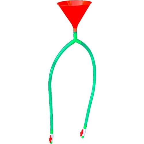 Double Hose Beer Bong with Shut Off Valves - High Quality - for College Fraternity Parties, Drinking Games Beer Funnel Wine
