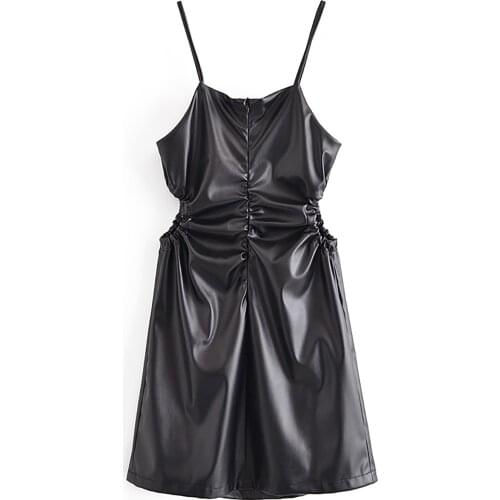 JC·KILIG 2021 Imitation Leather Dress W66085G