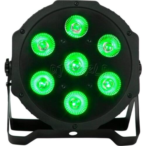 LED Flat Par 7x18W RGBWA+UV Light For Disco Stage Lights Party DJ Effect Proffectional Event Sound Mode Music