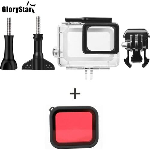 GloryStar Underwater 45m Waterproof Case for Hero 5/Hero 6 with Red Filter Housing Cover Accessories