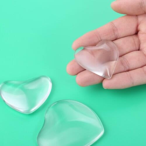 2/1pcs Transparent Glass Refrigerator Sticker Heart Shape Transparent Clear Glass Cabochon DIY Handmade Jewelry Accessories