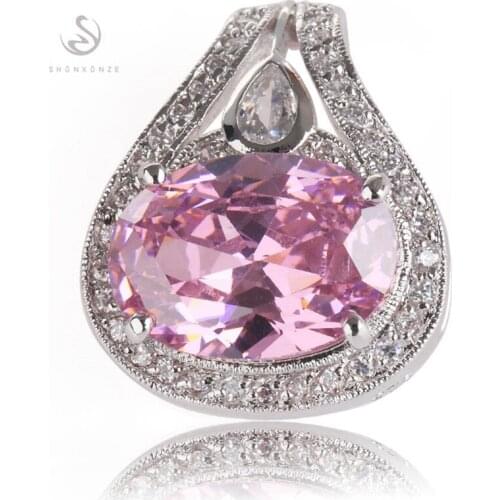 Fleure Esme luxury christmas pendant women jewelry vintage gift Pink Purple Rainbow Cubic Zirconia Rhodium Plated R544 R547 R702