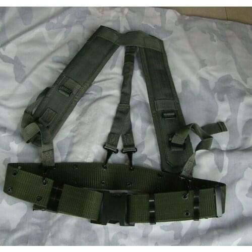 Tactical Us Army Field Y-Type Load Bearing Suspenders And Belt Nylon Green armyshop2008