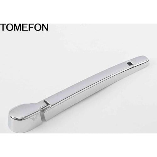 TOMEFON For Skoda Karoq 2017 2018 2019 Rear Back Window Tail Windshield Wiper Brush Cover Trim Exterior Accessories ABS Sliver
